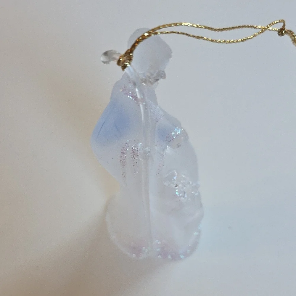 Christmas Ornament - Translucent Nativity Ornament with Gold String